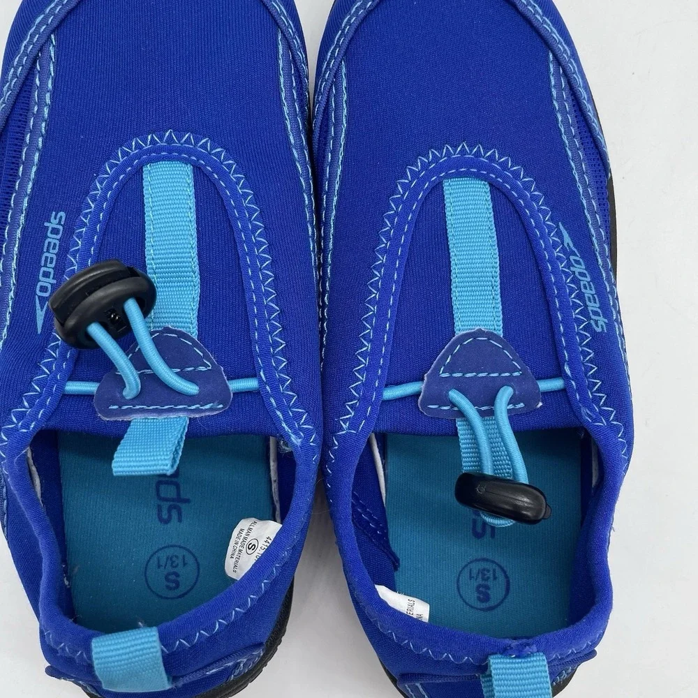 New SPEEDO Youth S (13/1)‎ Water Shoes Blue Swim Sneakers Outdoor Adjustable